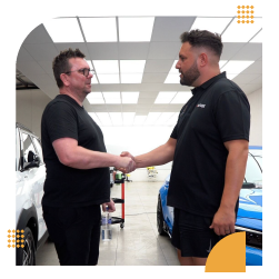 Andrew Spiros with client