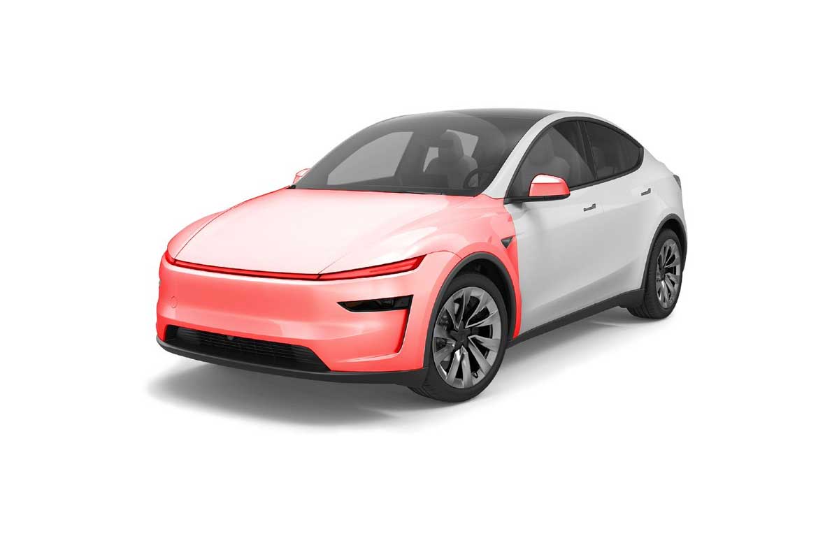 Front end PPF package diagram showing bonnet, bumper and front guards